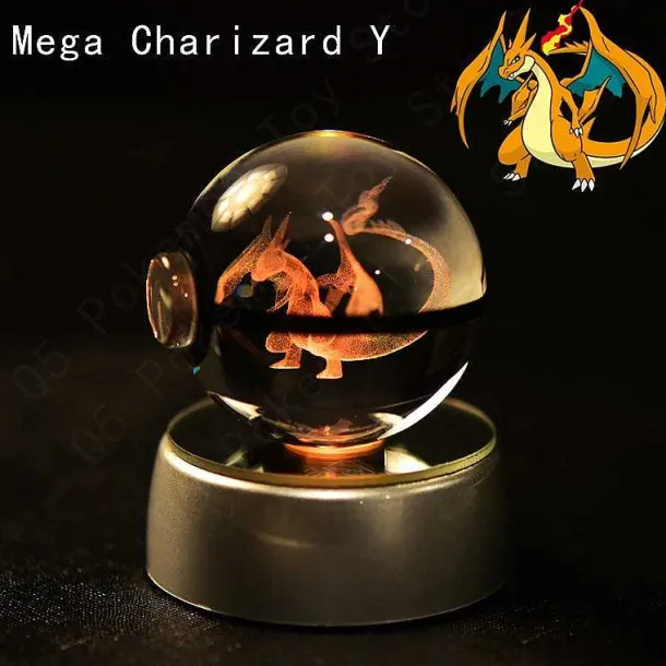 Pokemon 3D Krystal Ball Pikachu Gengar Mew Mewtwo Etc.