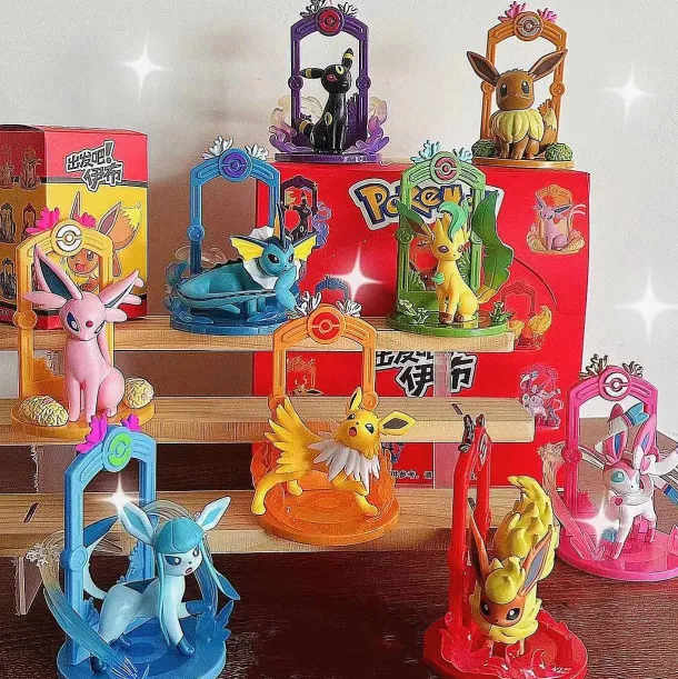 Pokemon Eeveelution Figuren Set (9 Stk.) Evoli, Sylveon Espeon Glaceon Leafeon Etc.