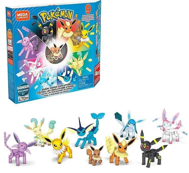 Pokemon Evoli Legendares Evolitionsset Mit 9 Figuren Mit 470 Bausteinen, Spielzeug