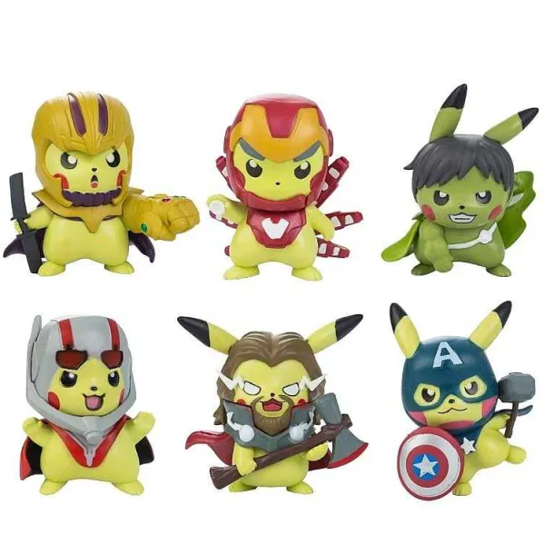 Pokemon Figuren - Pikachu Cosplay Als Captain America Iron Man Hulk Thanos Ant Man Thor (Ca. 10Cm)