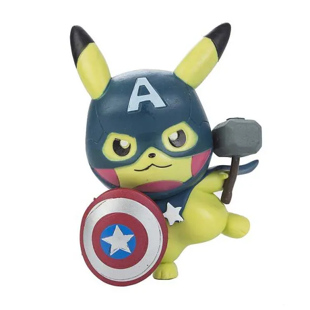 Pokemon Figuren - Pikachu Cosplay Als Captain America Iron Man Hulk Thanos Ant Man Thor (Ca. 10Cm)