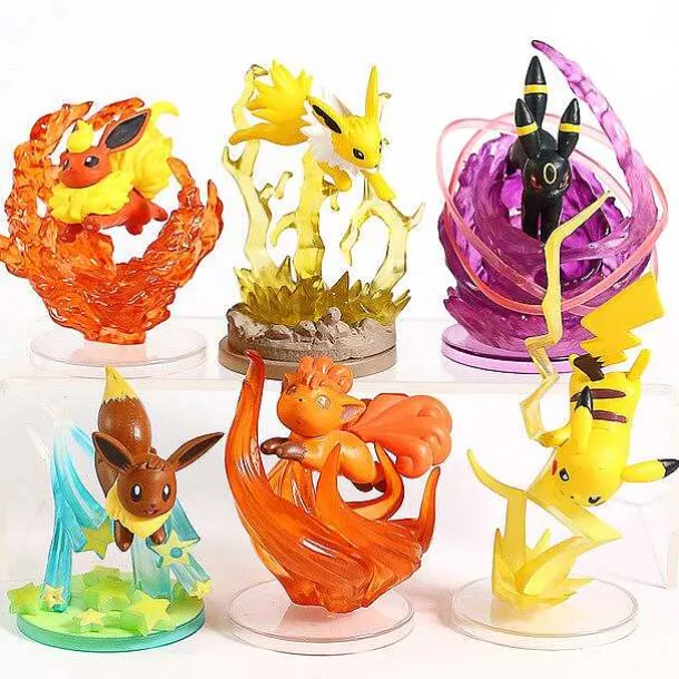 Pokemon Flareon Jolteon Umbreon Eevee Vulpix Rowlet Jigglypuff Cubone Litten Espeon Absol Sammel Figuren