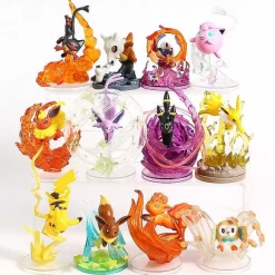 Pokemon Flareon Jolteon Umbreon Eevee Vulpix Rowlet Jigglypuff Cubone Litten Espeon Absol Sammel Figuren