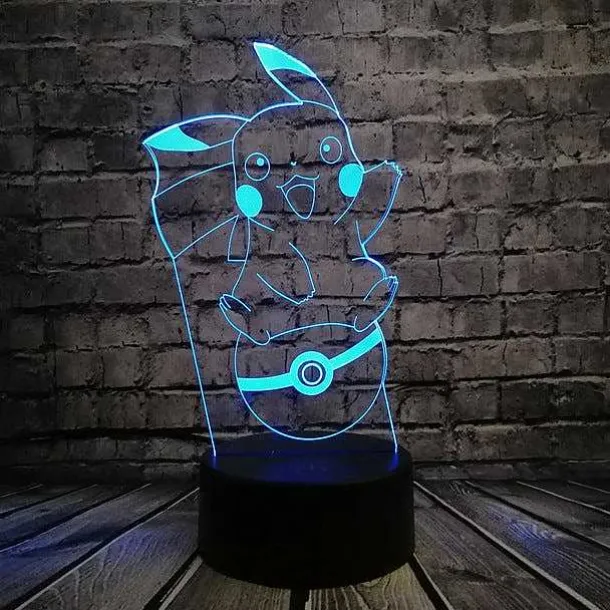 Pokemon Go 3D Led Lampe Mit Farbwechsel (Nachtlicht, Tischlampe)