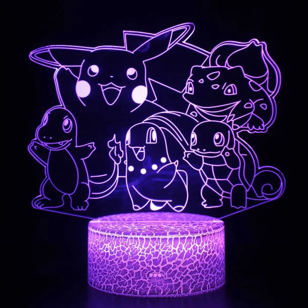 Pokemon Go 3D Led Lampe Mit Farbwechsel (Nachtlicht, Tischlampe)