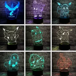 Pokemon Go 3D Led Lampe Mit Farbwechsel (Nachtlicht, Tischlampe)