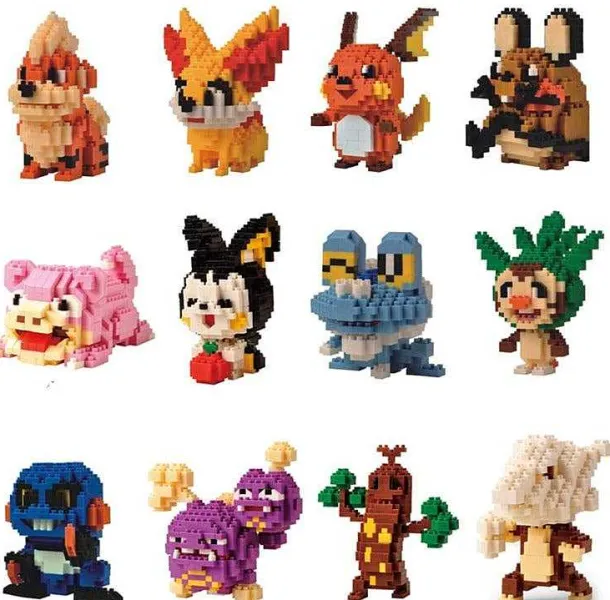 Pokemon Growlithe, Raichu, Weezing, Sudowoodo, Fennekin, Froakie Baustein Figuren
