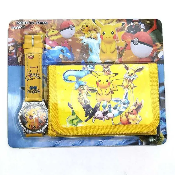 Pokemon Kinder Armbanduhr Mit Kinder Portmonee Set
