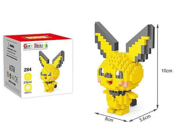Pokemon Klemm-Baustein Figuren: Sterndu, Gengar, Pikachu, Floink, Kussilla, Rossana, Menki,