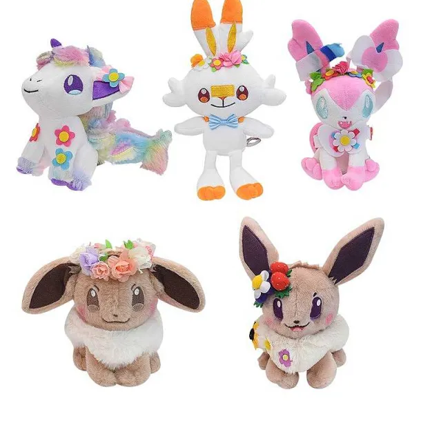 Pokemon Kuscheltiere In Der Blumen Edition: Evoli, Galarian Gallopa, Iksbat Etc.