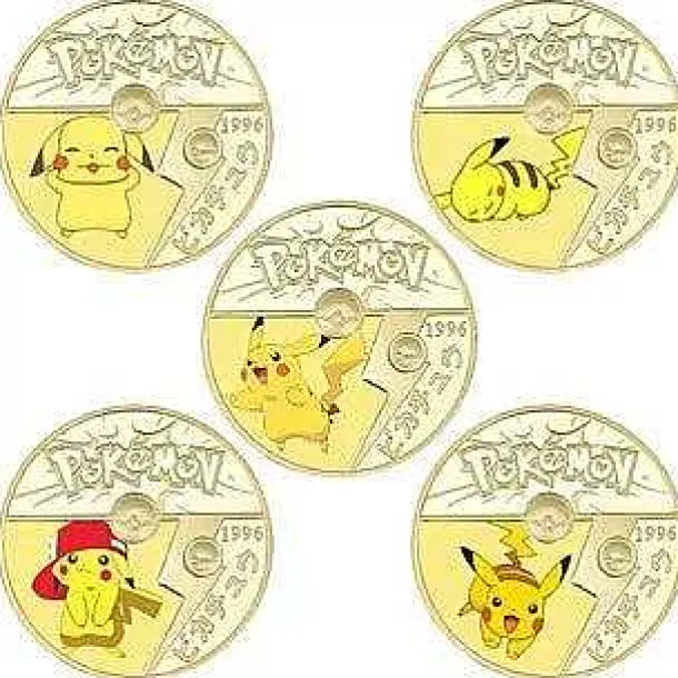 Pokemon Munzen Mit Verschiedenen Pokemon Mewtu, Quajutsu, Pikachu Mew, Genesect U. A.