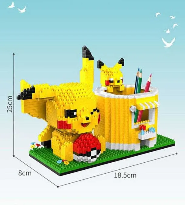 Pokemon Pikachu Baustein Set Als Stiftehalter