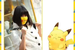 Pokemon Pikachu Gesichtsmaske / Cosplay Baumwolle
