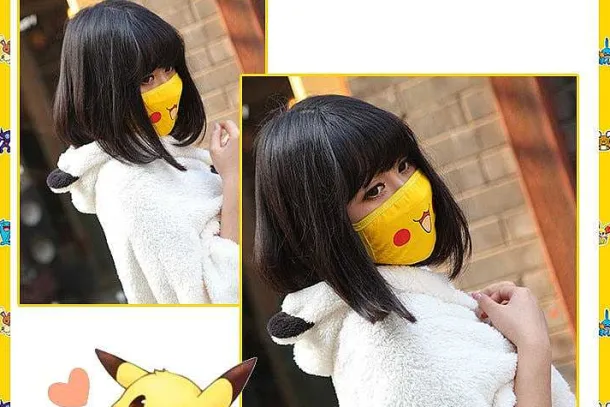 Pokemon Pikachu Gesichtsmaske / Cosplay Baumwolle
