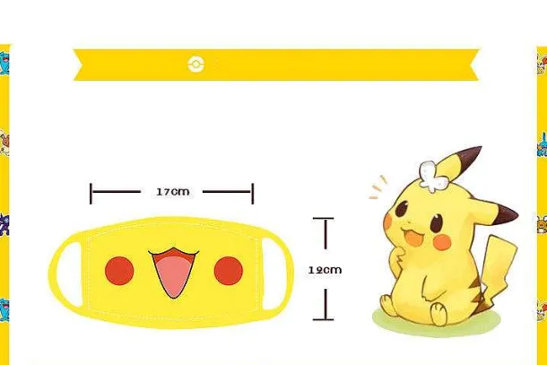 Pokemon Pikachu Gesichtsmaske / Cosplay Baumwolle