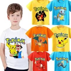 Pokemon Pikachu Kinder Sommer T-Shirts In Vielen Motiven Und Grosen