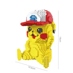 Pokemon Pikachu Mit Ash Ketchums Basecap 3D Bausatz, 1931 Bausteine