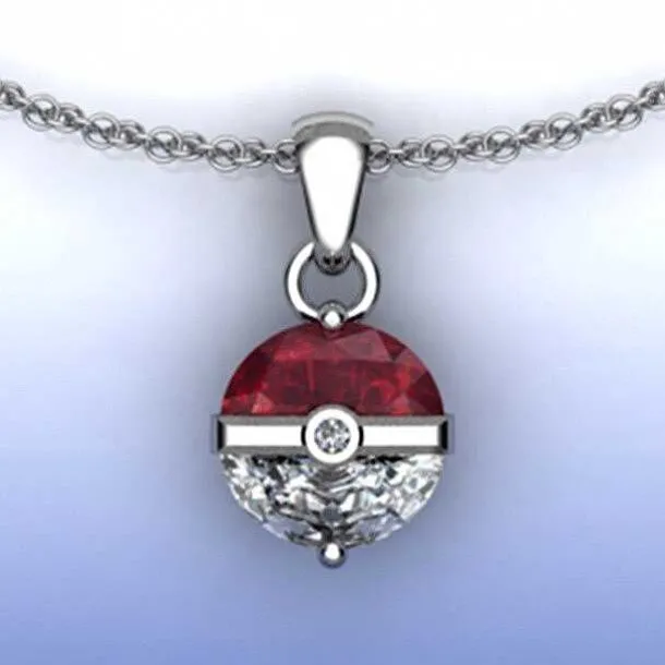 Pokemon Pokeball Halskette Mit Anhanger