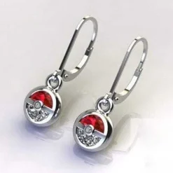 Pokemon Pokeball Ohrringe Silber