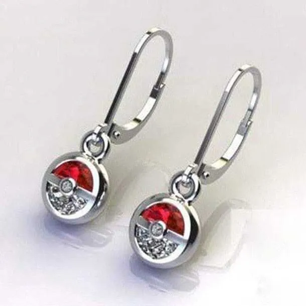 Pokemon Pokeball Ohrringe Silber