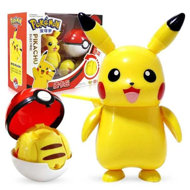 Pokemon Pokeball Set Mit Figur (Pikachu, Glurak, Bisaflor, Turtok, Garados)
