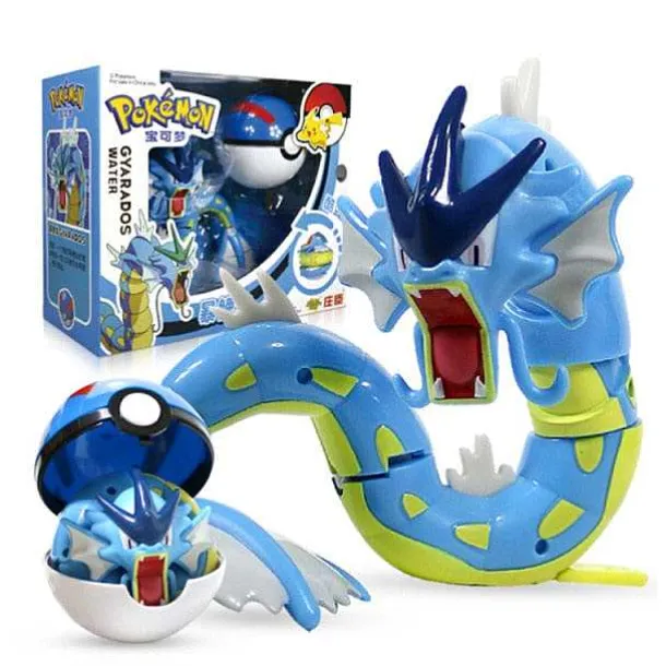 Pokemon Pokeball Set Mit Figur (Pikachu, Glurak, Bisaflor, Turtok, Garados)