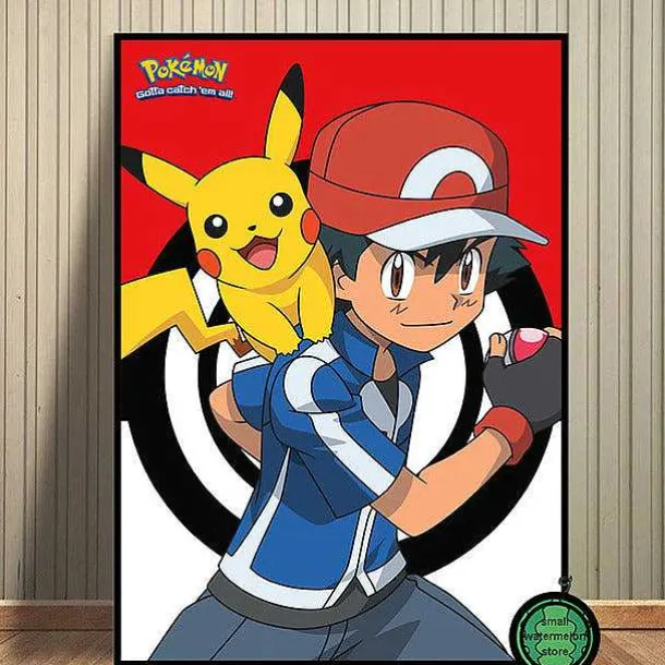 Pokemon Poster Kunstdrucke Ash Ketchum Pikachu Jigglypuff Etc.
