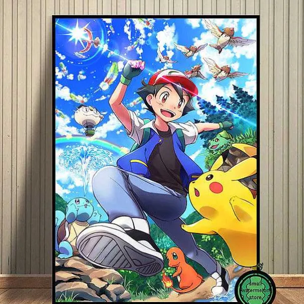 Pokemon Poster Kunstdrucke Ash Ketchum Pikachu Jigglypuff Etc.