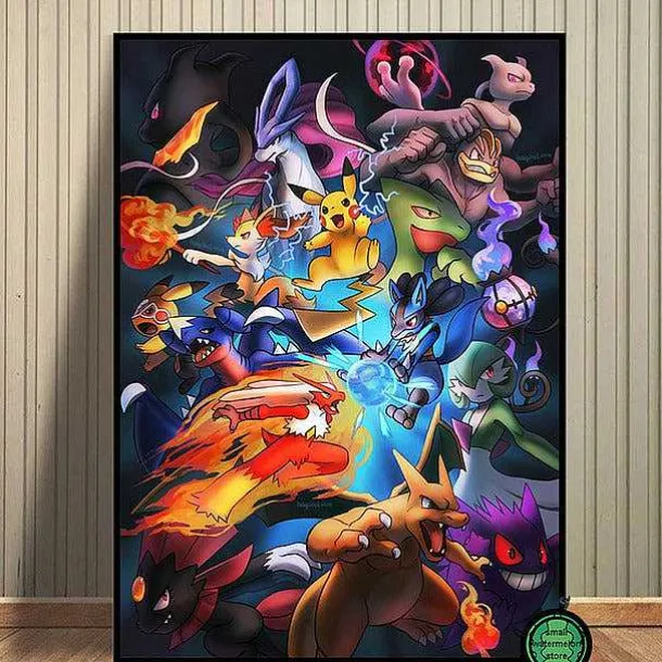 Pokemon Poster Kunstdrucke Ash Ketchum Pikachu Jigglypuff Etc.