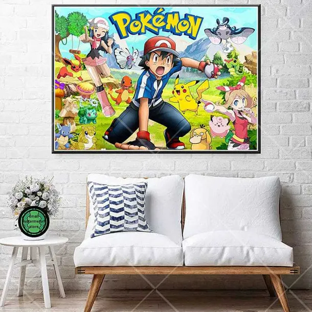 Pokemon Poster Kunstdrucke Ash Ketchum Pikachu Jigglypuff Etc.