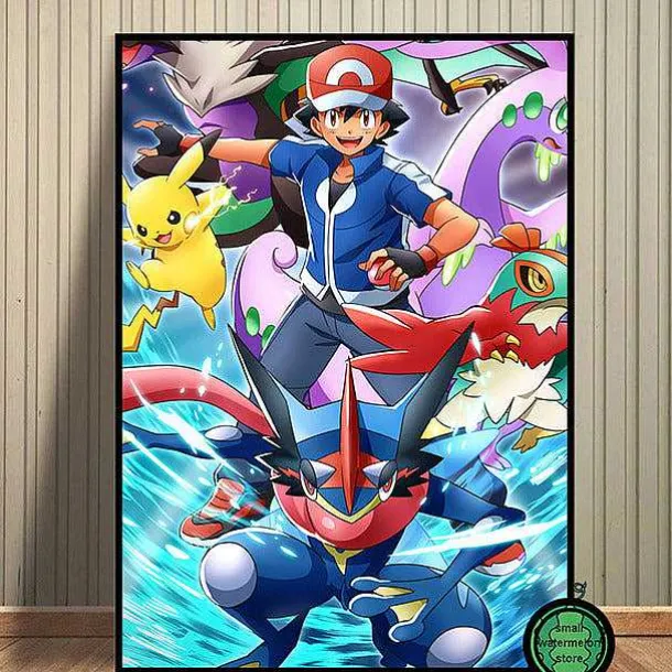 Pokemon Poster Kunstdrucke Ash Ketchum Pikachu Jigglypuff Etc.