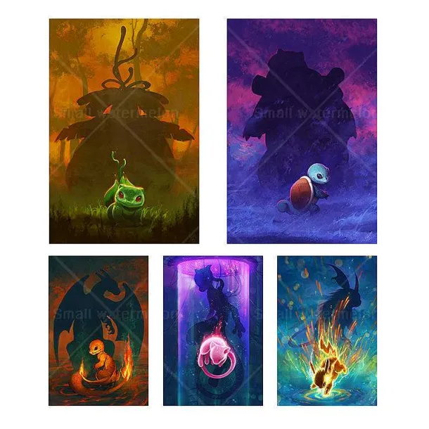 Pokemon Poster Kunstdrucke Ungerahmt, Viele Motive