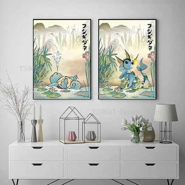 Pokemon Poster Kunstdruck Im Japanischen Stil