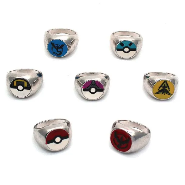Pokemon Ringe Mit Poke Ball, Gengar, Zapdos, Articuno, Moltres Motiv