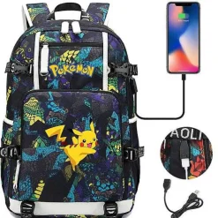 Pokemon Rucksack Mit Usb - Ideal Fur Laptops