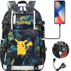 Pokemon Rucksack Mit Usb - Ideal Fur Laptops
