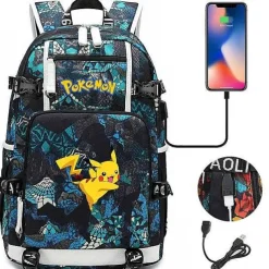 Pokemon Rucksack Mit Usb - Ideal Fur Laptops