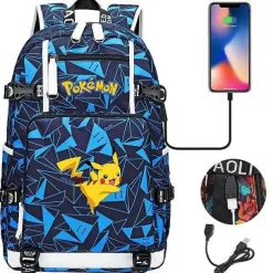 Pokemon Rucksack Mit Usb - Ideal Fur Laptops