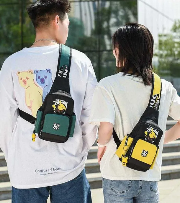 Pokemon Schultertasche, Slingbag Unisex, Verschiedene Farben