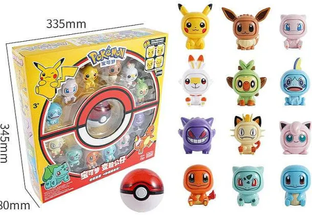 Pokemon Spielbox Mit Pokeball Und Gesichter-Wechselnden Pokemons