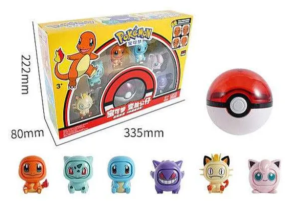 Pokemon Spielbox Mit Pokeball Und Gesichter-Wechselnden Pokemons