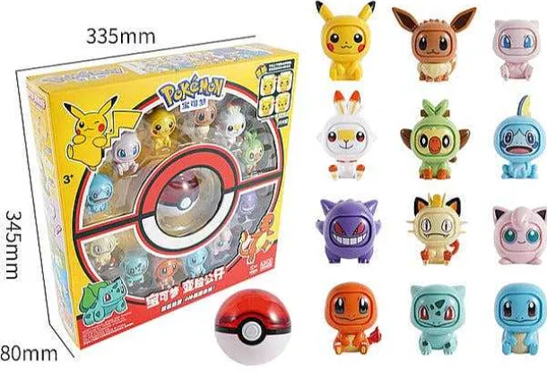Pokemon Spielbox Mit Pokeball Und Gesichter-Wechselnden Pokemons