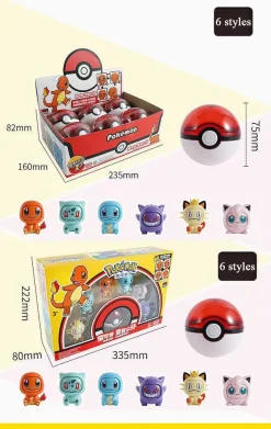 Pokemon Spielbox Mit Pokeball Und Gesichter-Wechselnden Pokemons