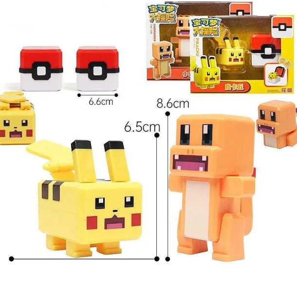 Pokemon Spielzeug Figuren Und Balle Im Pixel Look
