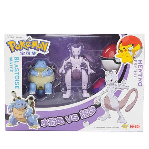 Pokemon Spielzeug Set Mit 2X Figur Und 2X Pokeball (Verschiedene Motive Zur Wahl)
