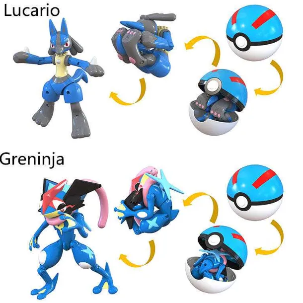 Pokemon Spielzeug Set Mit 2X Figur Und 2X Pokeball (Verschiedene Motive Zur Wahl)
