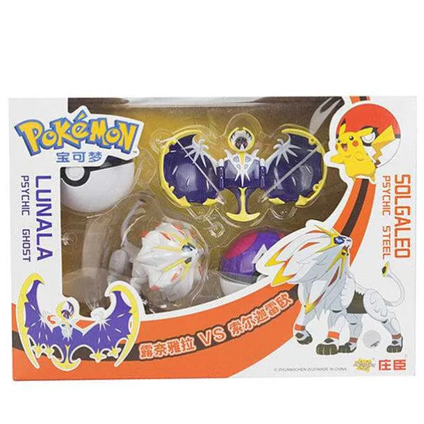Pokemon Spielzeug Set Mit 2X Figur Und 2X Pokeball (Verschiedene Motive Zur Wahl)