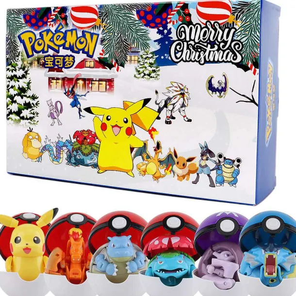 Pokemon 6-Teiliges Pokeball Weihnachts Set