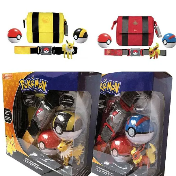 Pokemon Trainer Set Mit Gurtel, Pokeball, Tasche Und Figur