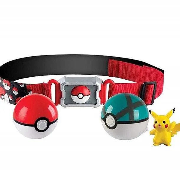 Pokemon Trainer Set Mit Gurtel, Pokeball, Tasche Und Figur